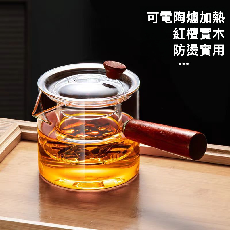 加厚側把玻璃煮茶壺