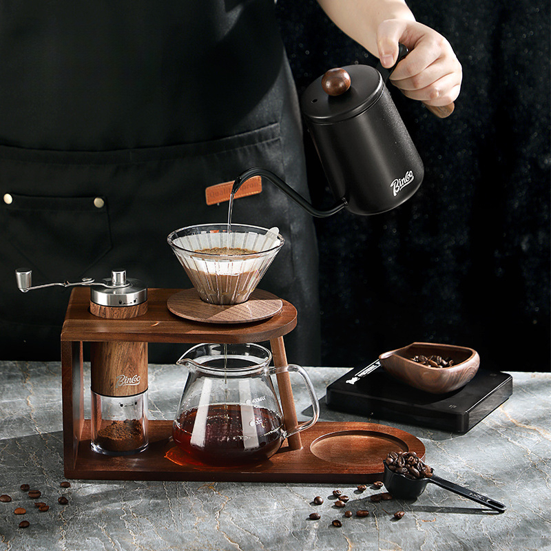 手沖咖啡木質收納架全套