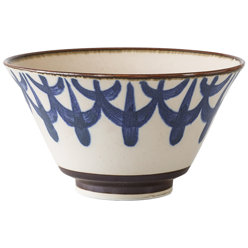 日式復古釉下彩米飯碗拉麵碗