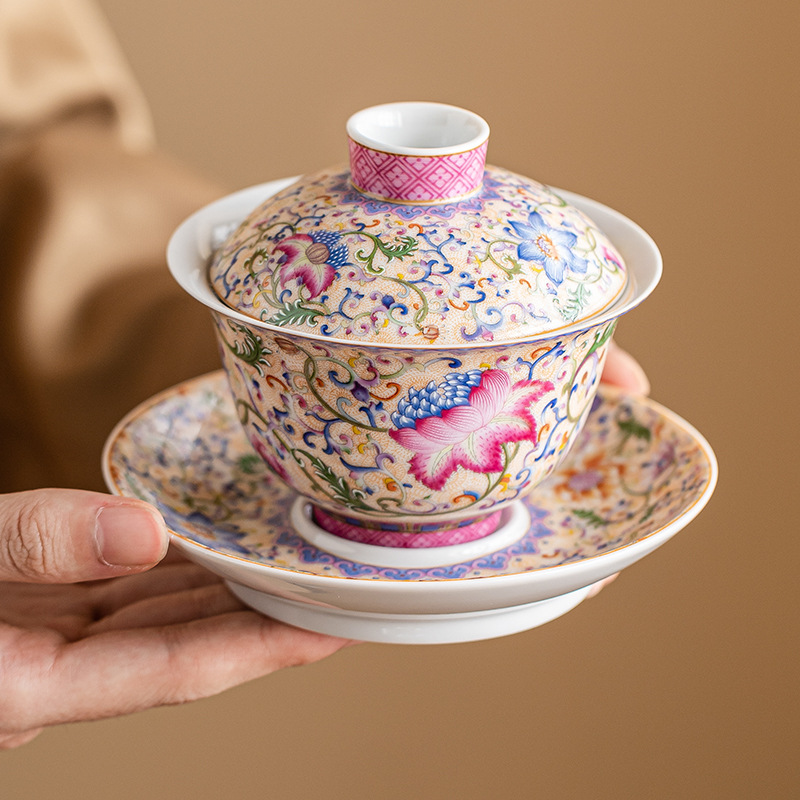 琺瑯彩玲瓏蓋碗