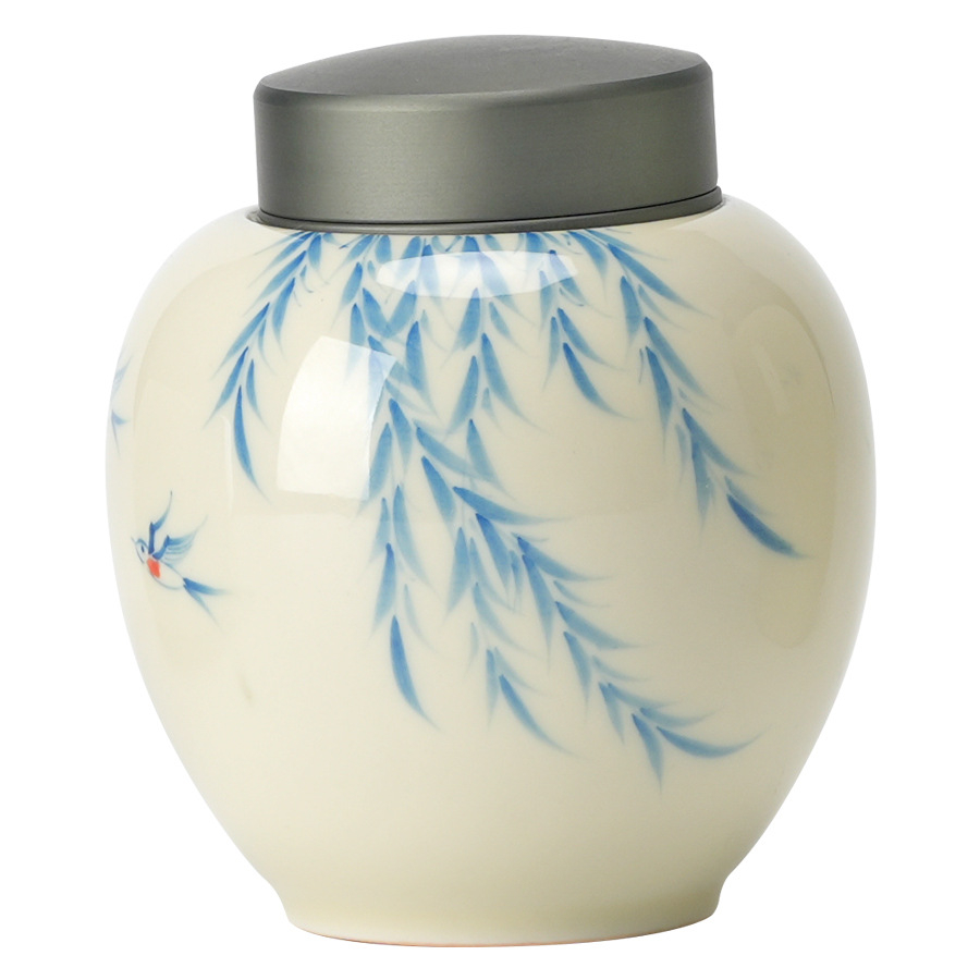 暖鶯新柳茶葉罐