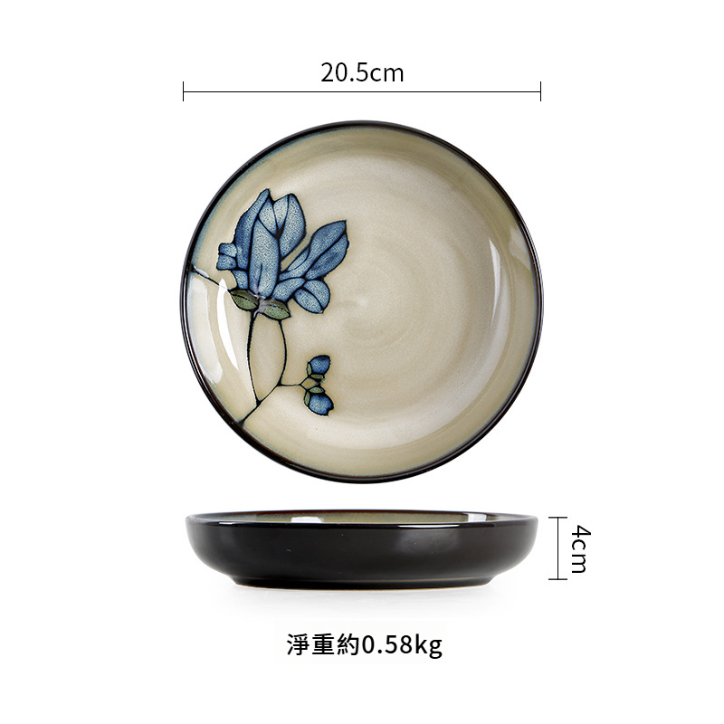 釉下彩日式陶瓷盤子