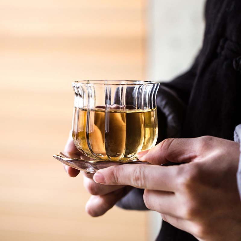 玻璃花瓣品茗杯