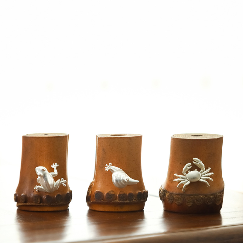 竹根壺承杯托蓋置