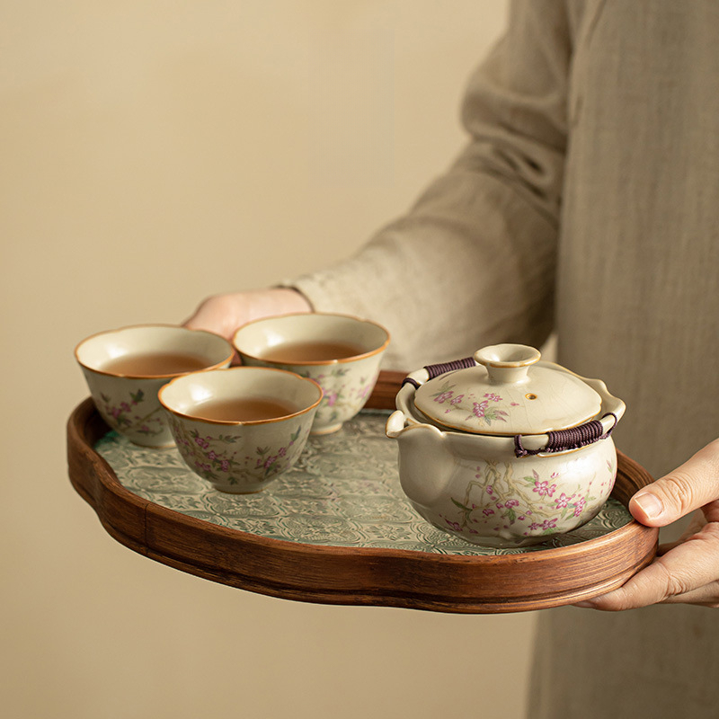 桃枝手抓壺功夫茶具套裝