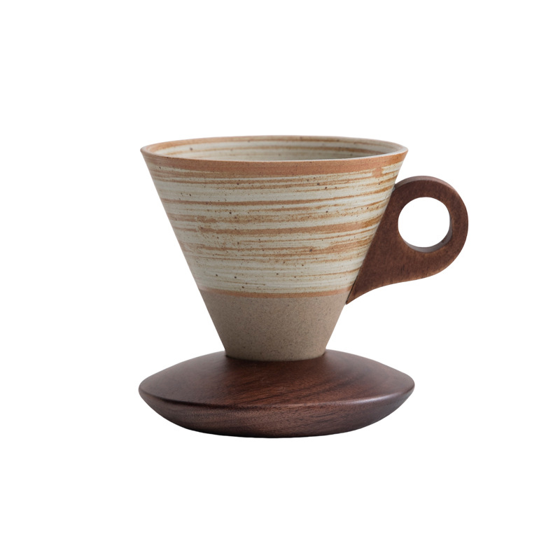 復古粗陶漏斗馬克杯