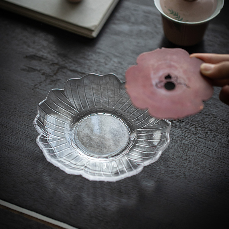 做舊銅片玻璃幹泡臺壺承