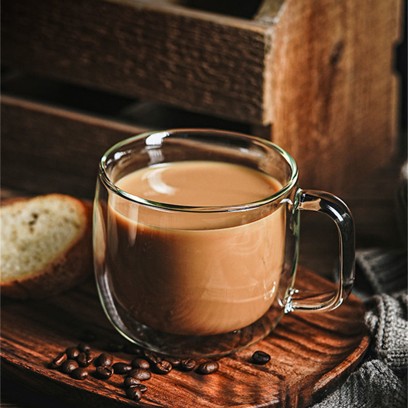 雙層透明馬克咖啡杯