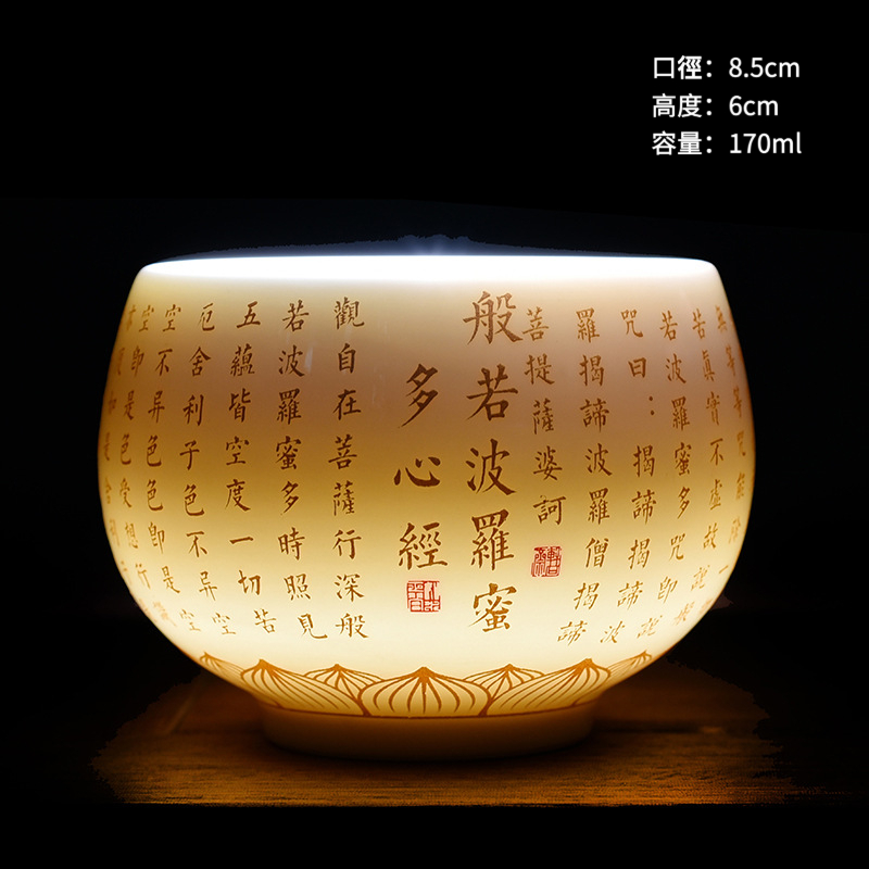冰種玉瓷心經杯