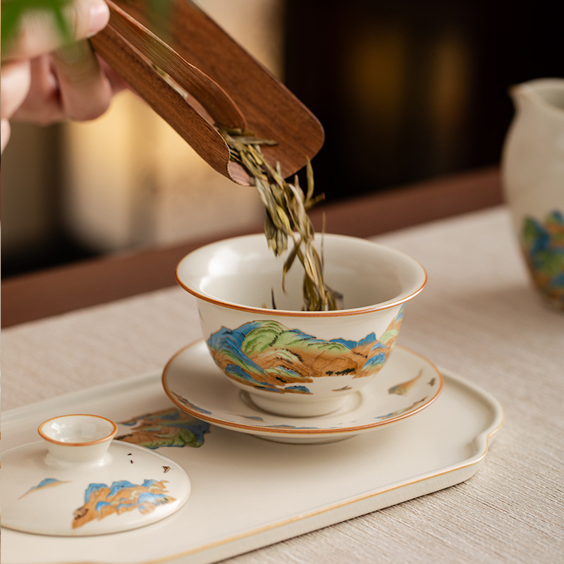 汝窯千裡江山蓋碗