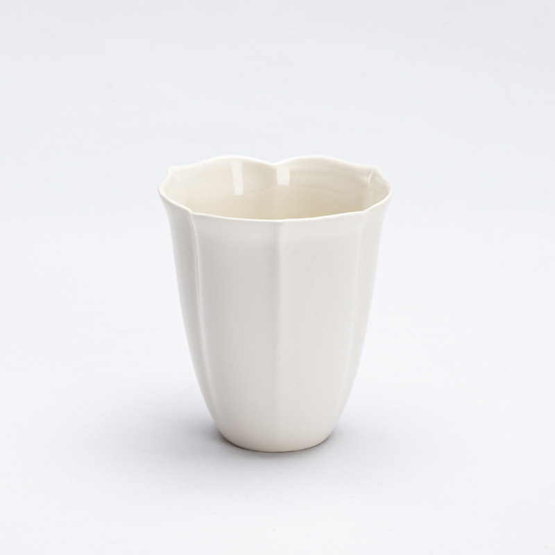 草木灰手工花瓣陶瓷聞香杯