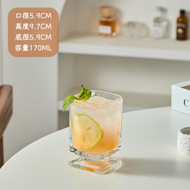 方形底座玻璃甜點杯
