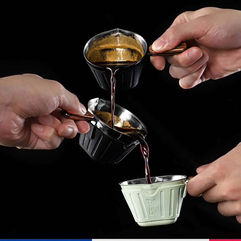 雙嘴不鏽鋼帶刻度奶盅