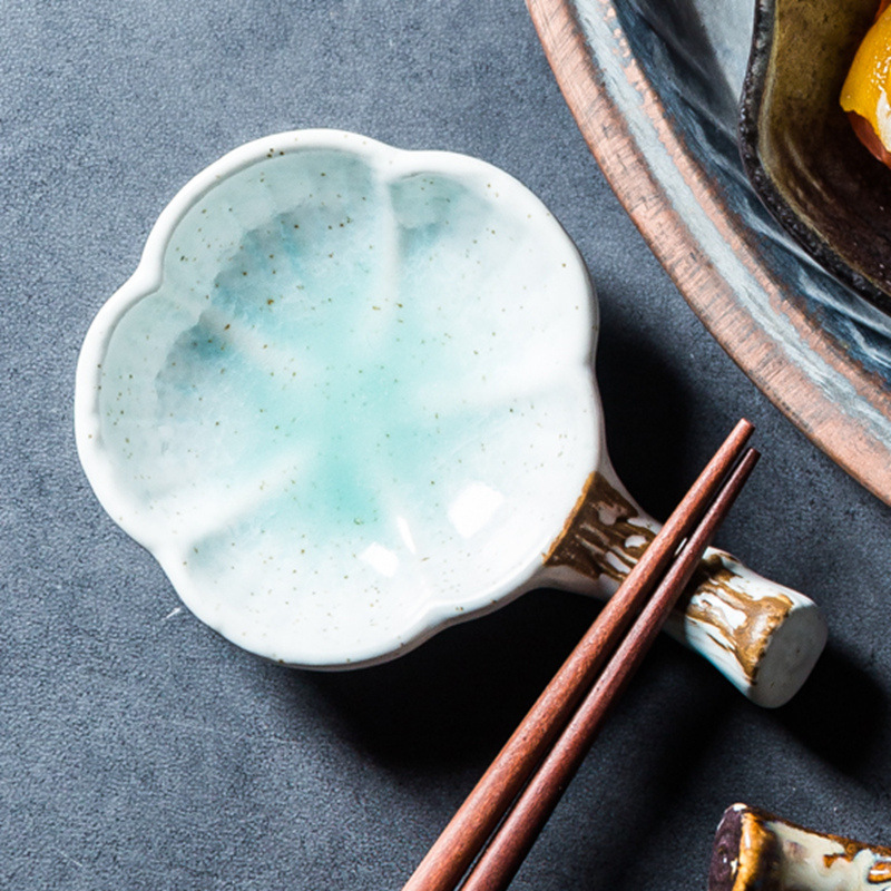 日式陶瓷梅花筷架碟