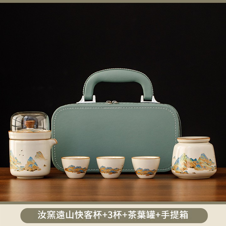 汝窯陶瓷遠山快客杯