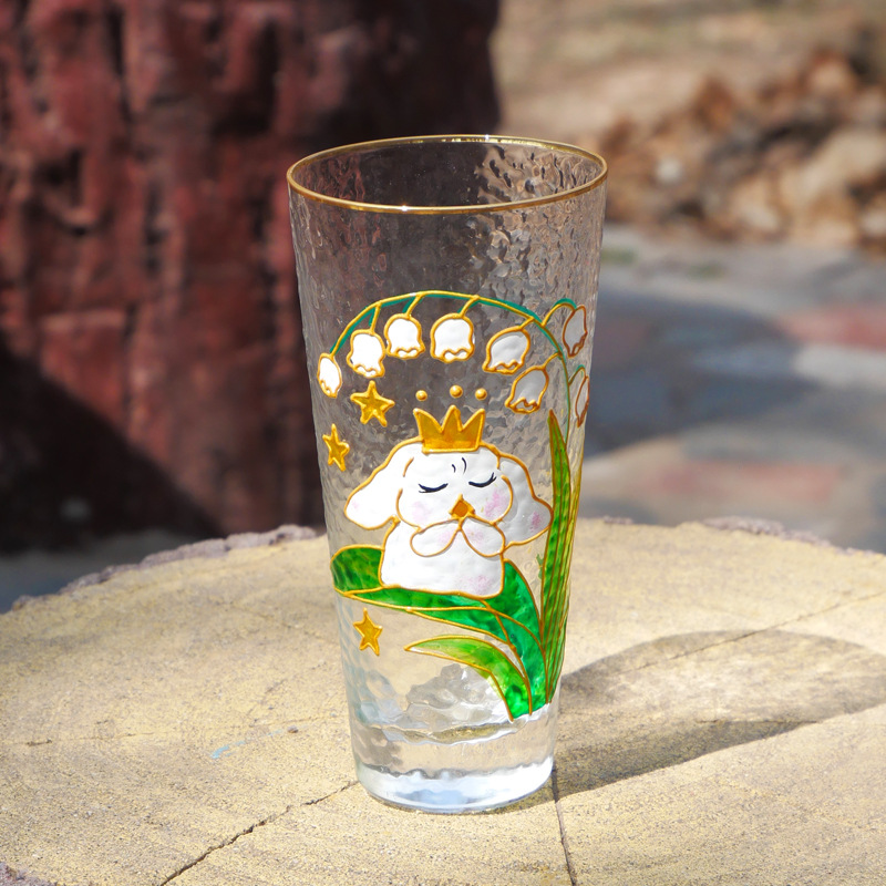 手繪錘紋水晶玻璃杯