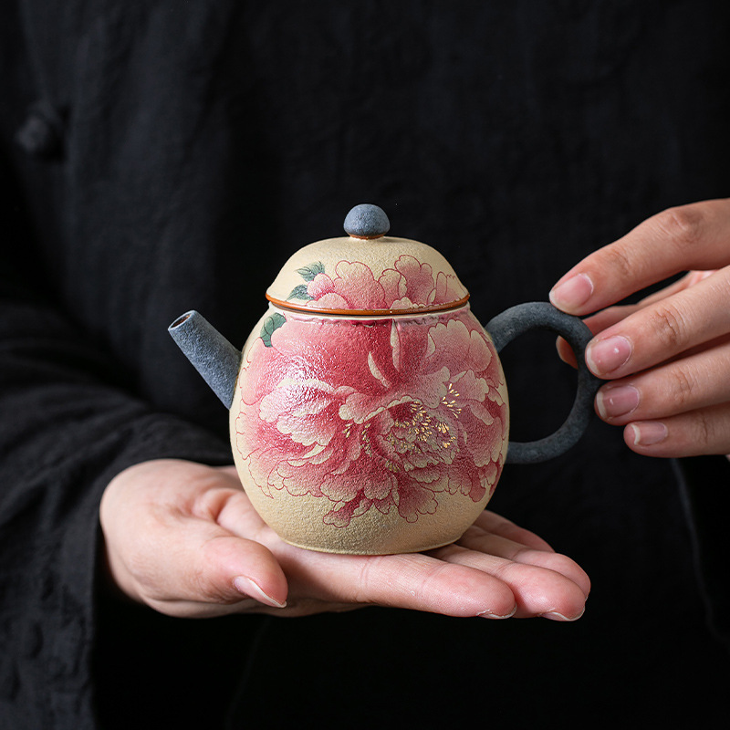 火石紅陶瓷做舊茶壺