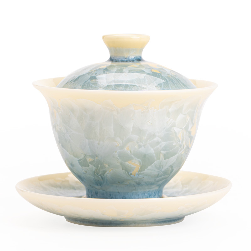 窯變結晶釉三才蓋碗