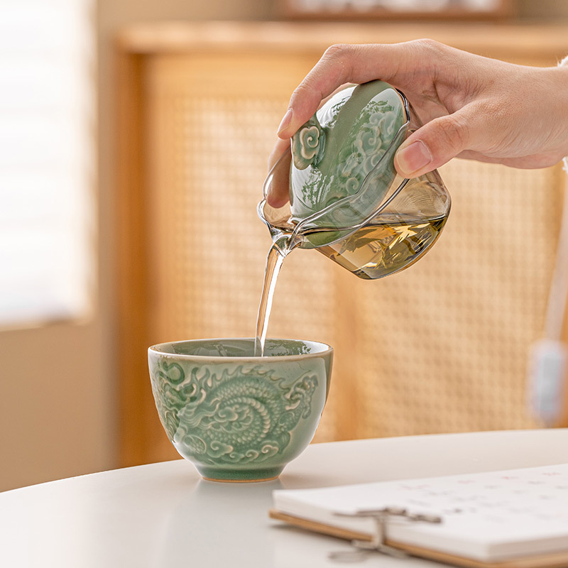 祥雲龍旅行茶杯