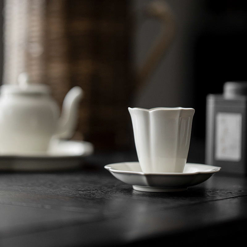 草木灰手工花瓣陶瓷聞香杯