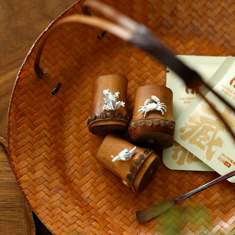 竹根壺承杯托蓋置