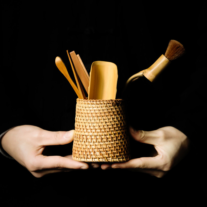 竹編藤編功夫茶具六君子套裝