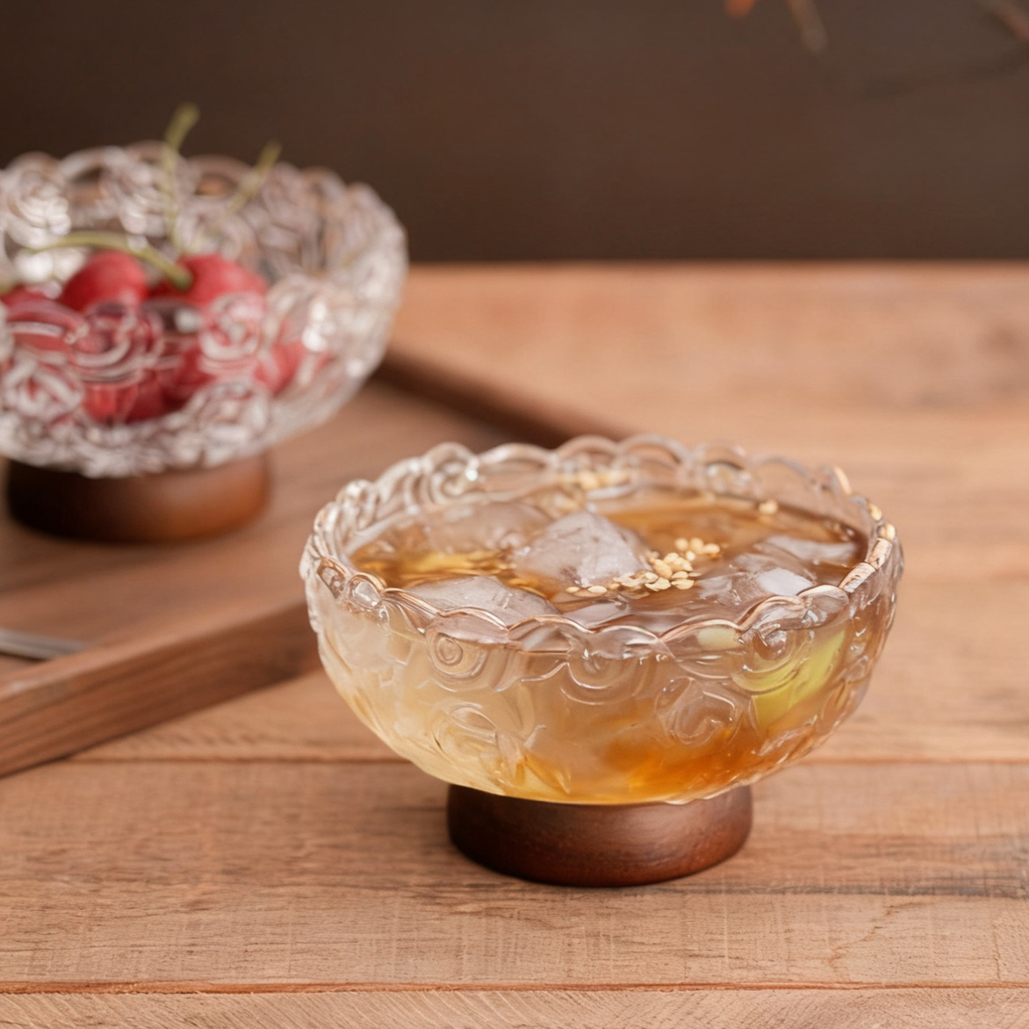 浮雕玻璃花边水果碗甜品碗