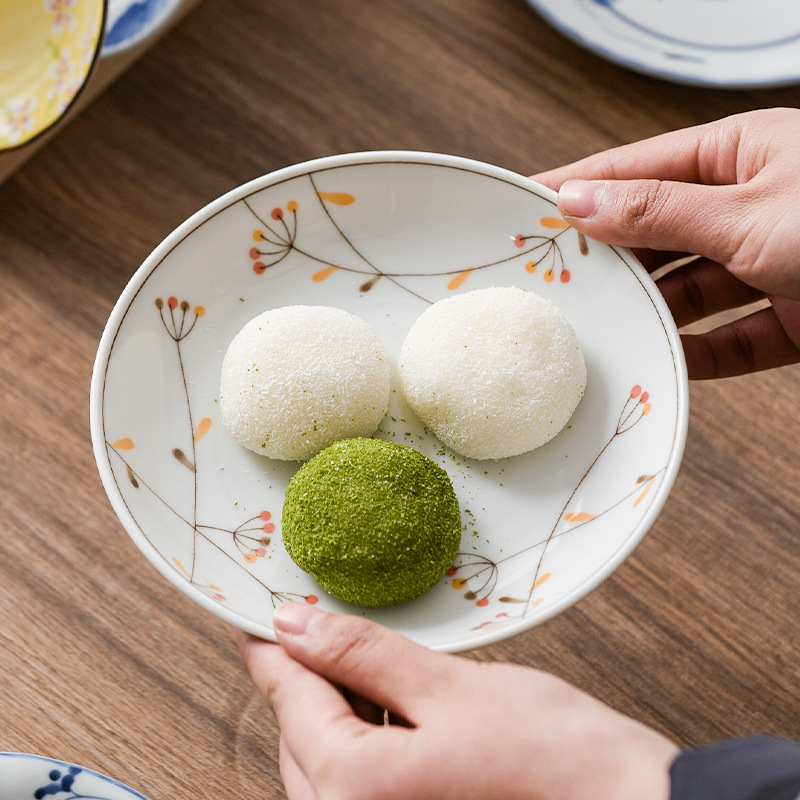 日式清新復古印花平盤