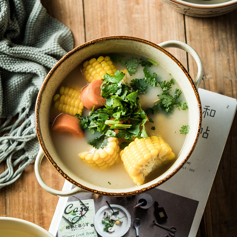 日式雙耳探討瓷碗湯碗