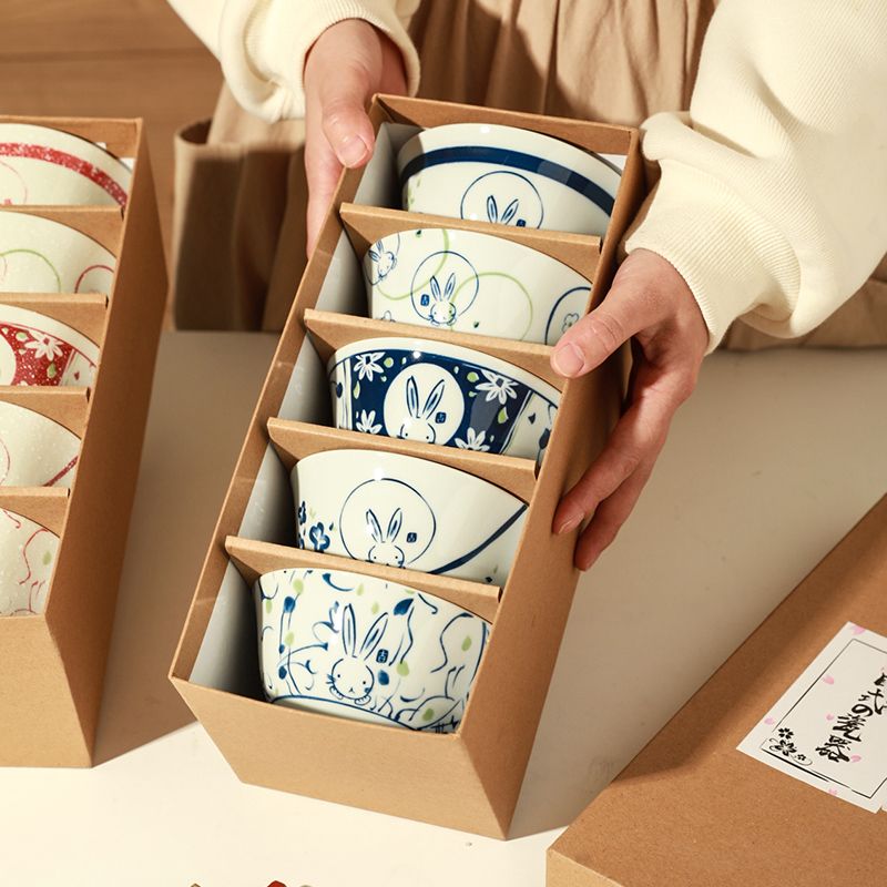 日式創意玉兔陶瓷米飯碗