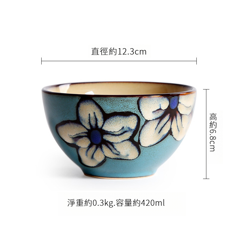 日式復古百合手繪碗盤