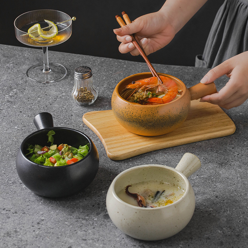 日式粗瓷把手奶鍋