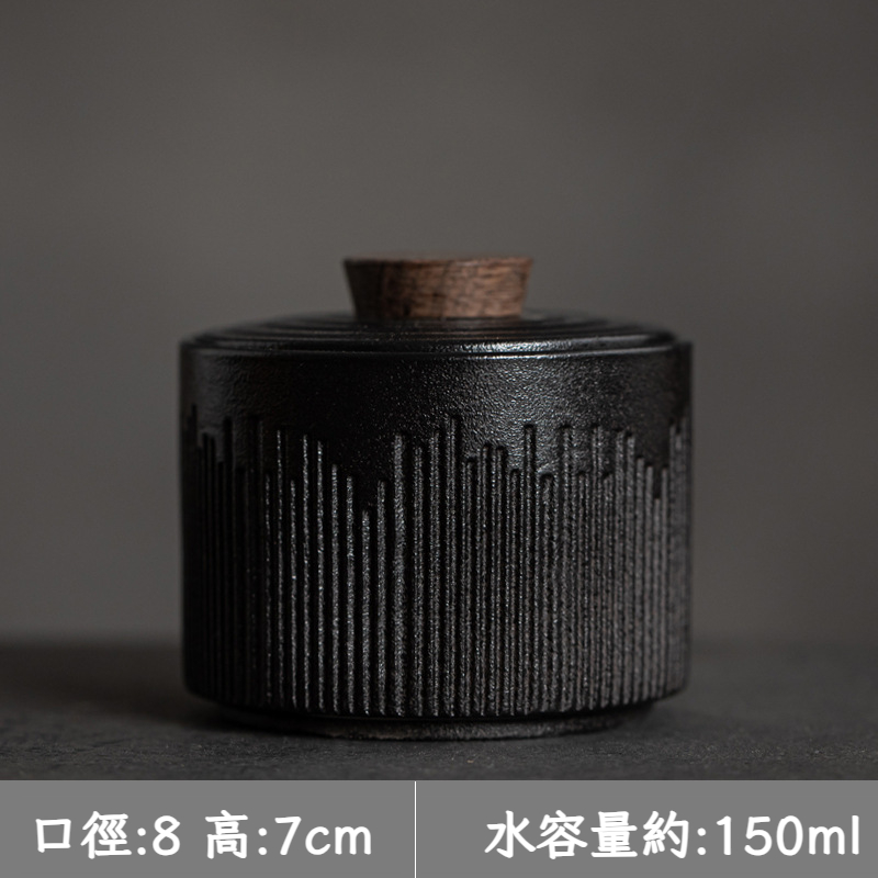 粗陶迷你茶葉罐便攜式陶瓷儲物罐