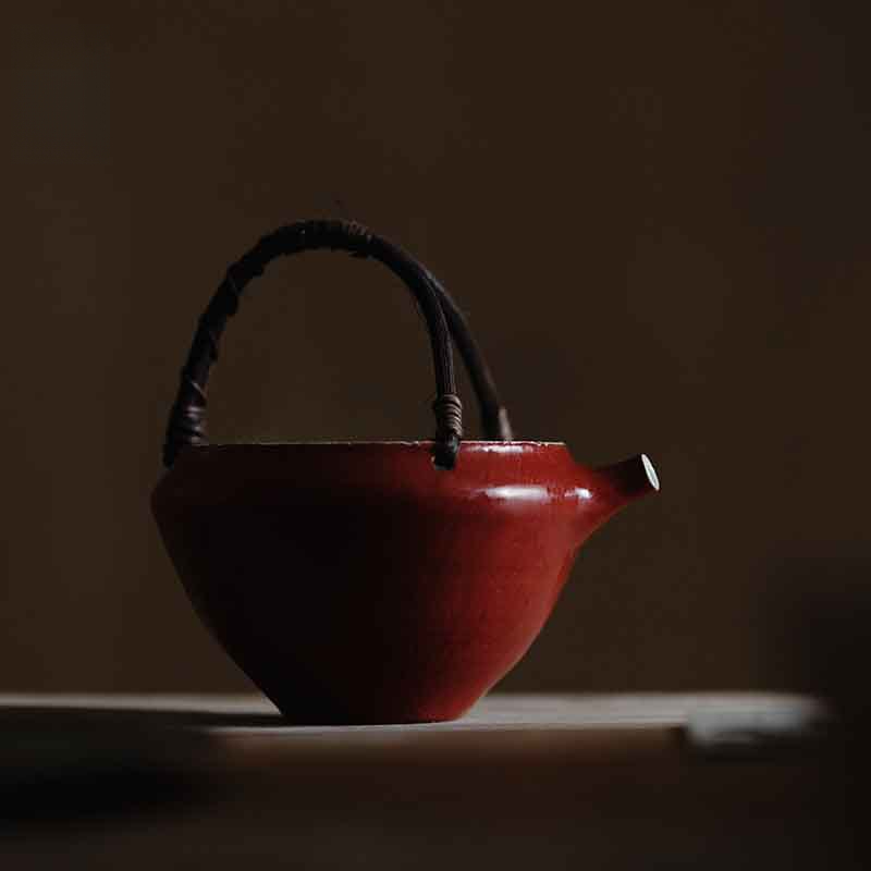 純手工日式粗陶竹編茶海