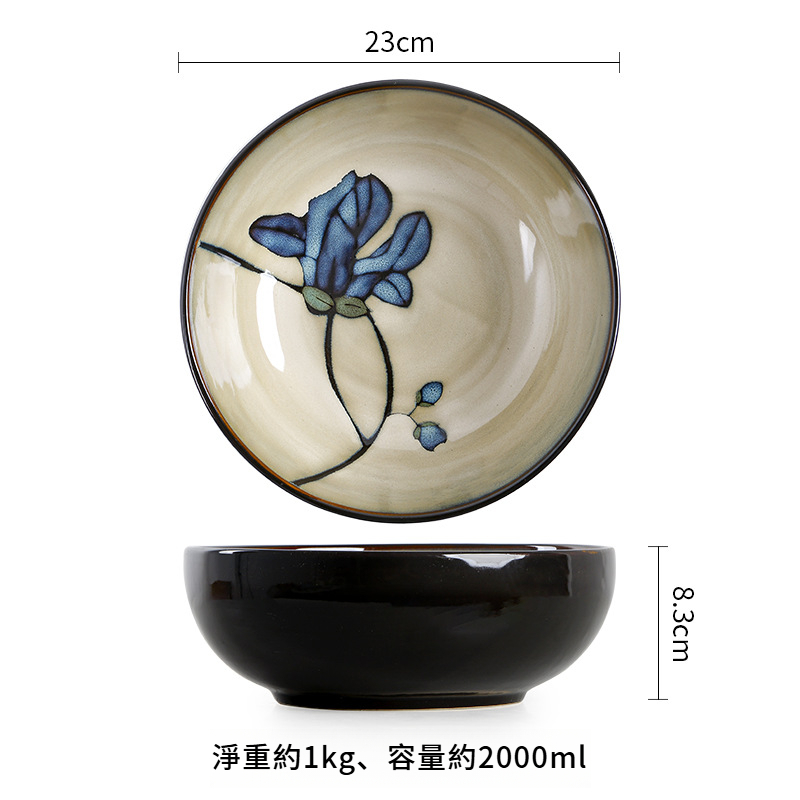 釉下彩日式陶瓷盤子