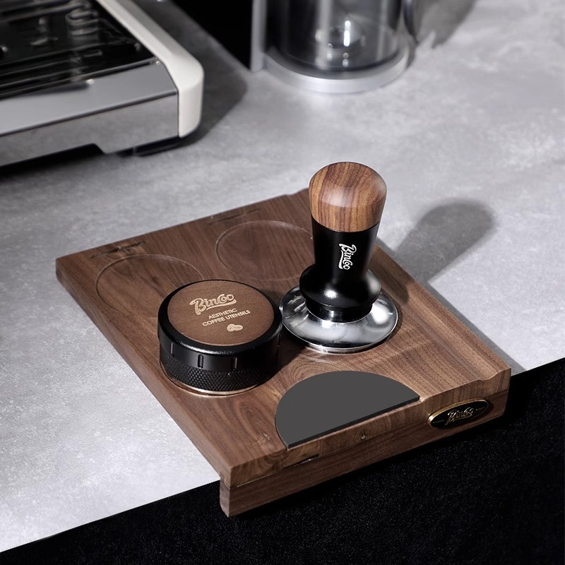 胡桃木咖啡壓粉底座
