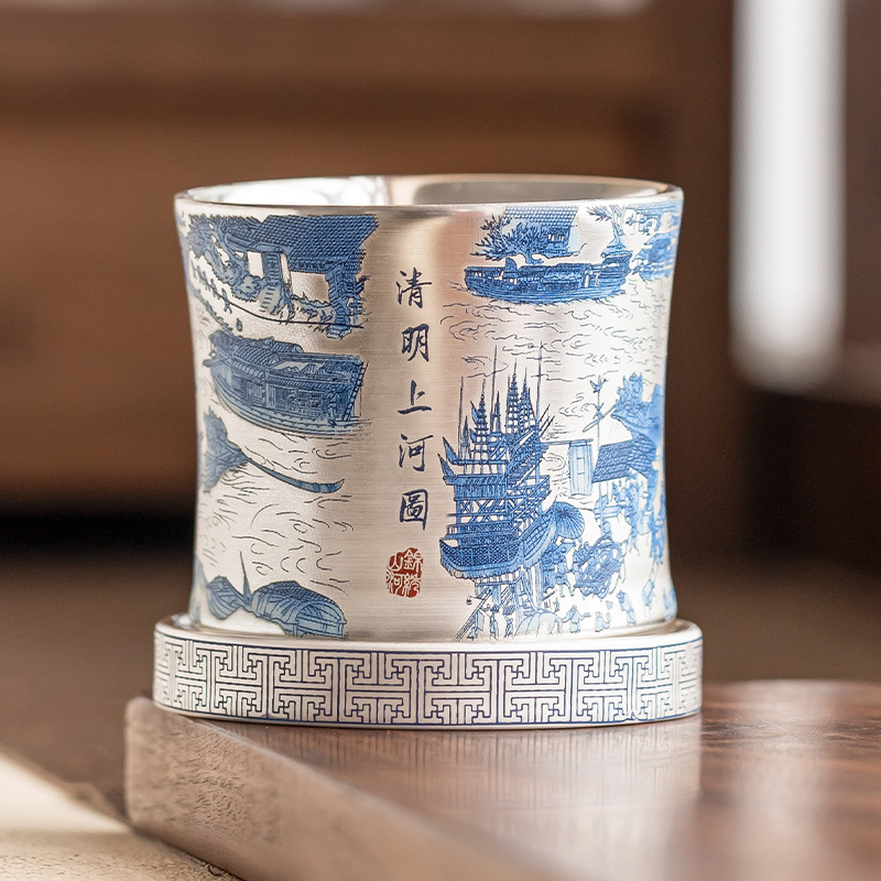 鎏銀清明上河圖轉轉主人杯