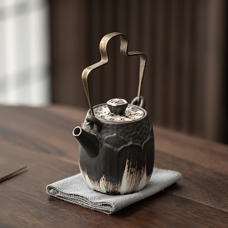 侘寂風荷頌提梁壺