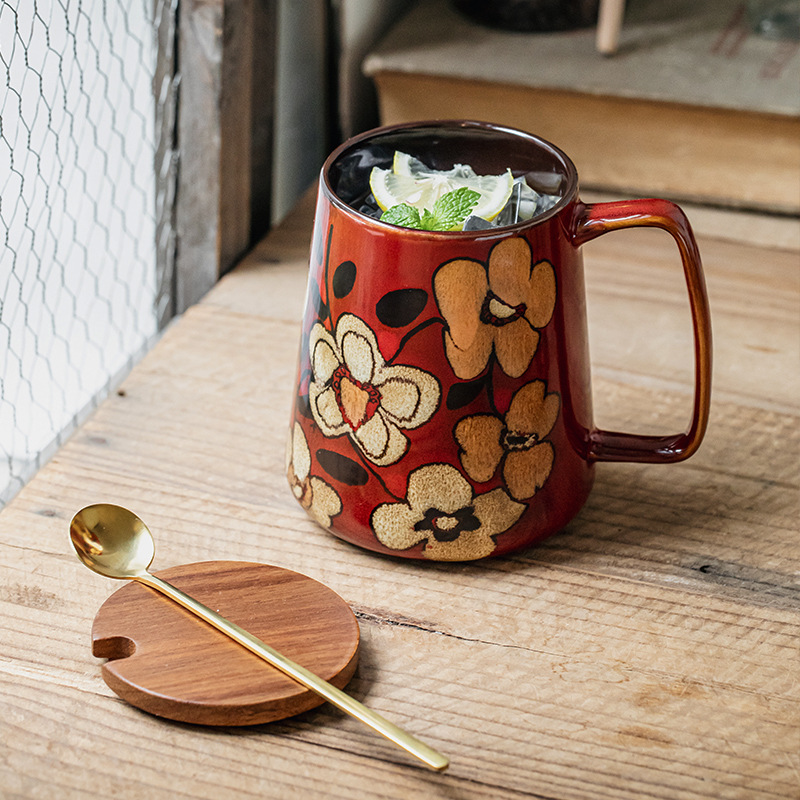 花卉陶瓷馬克杯