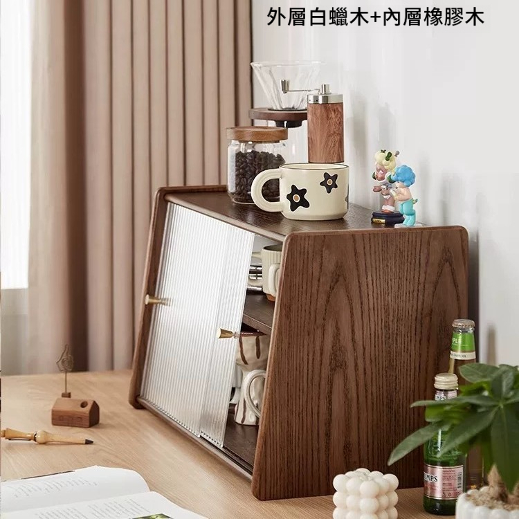 實木餐邊收納櫃置物架