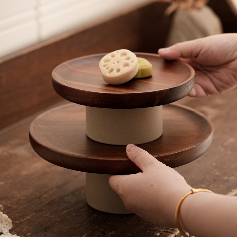 陶土相思木高腳果盤