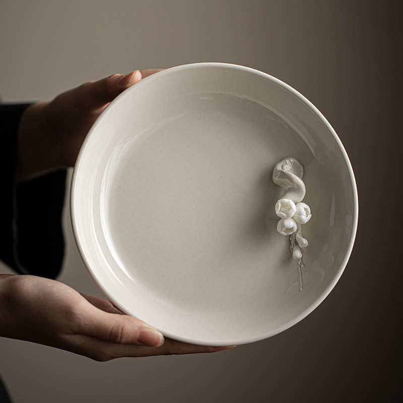 草木灰梅花壺承果盤