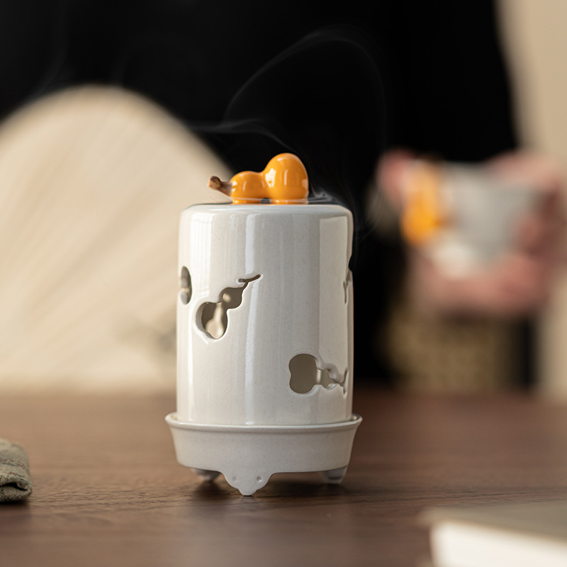 葫蘆草木灰陶瓷香爐