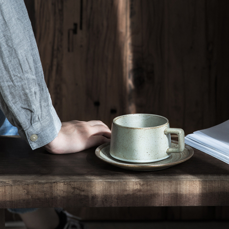 日式復古魚趣咖啡杯碟套裝