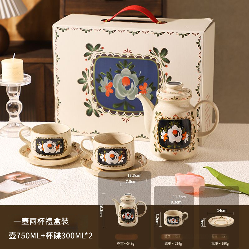 山茶花茶壺禮盒套裝