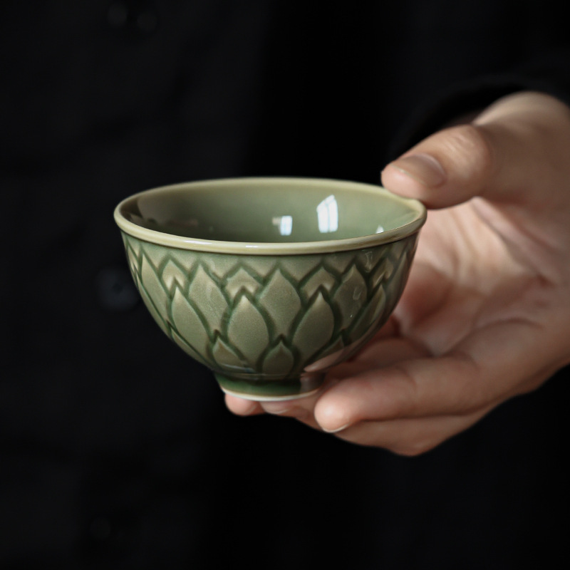 越窯青瓷圓足茶杯主人杯