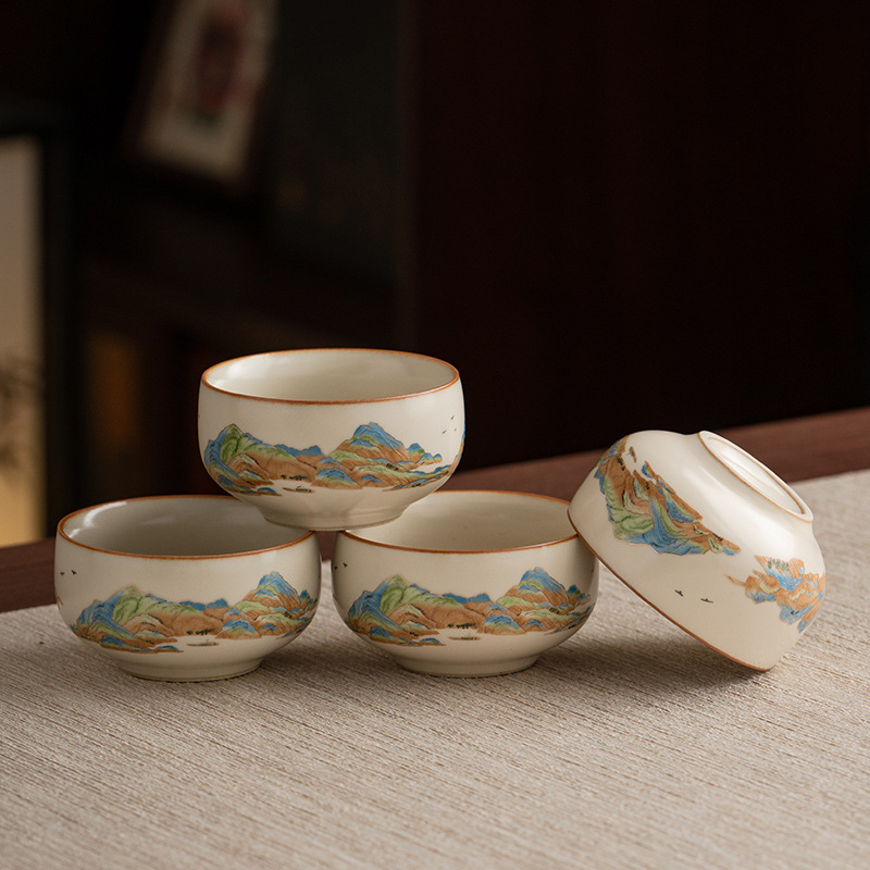 汝窯千裡江山小圓杯