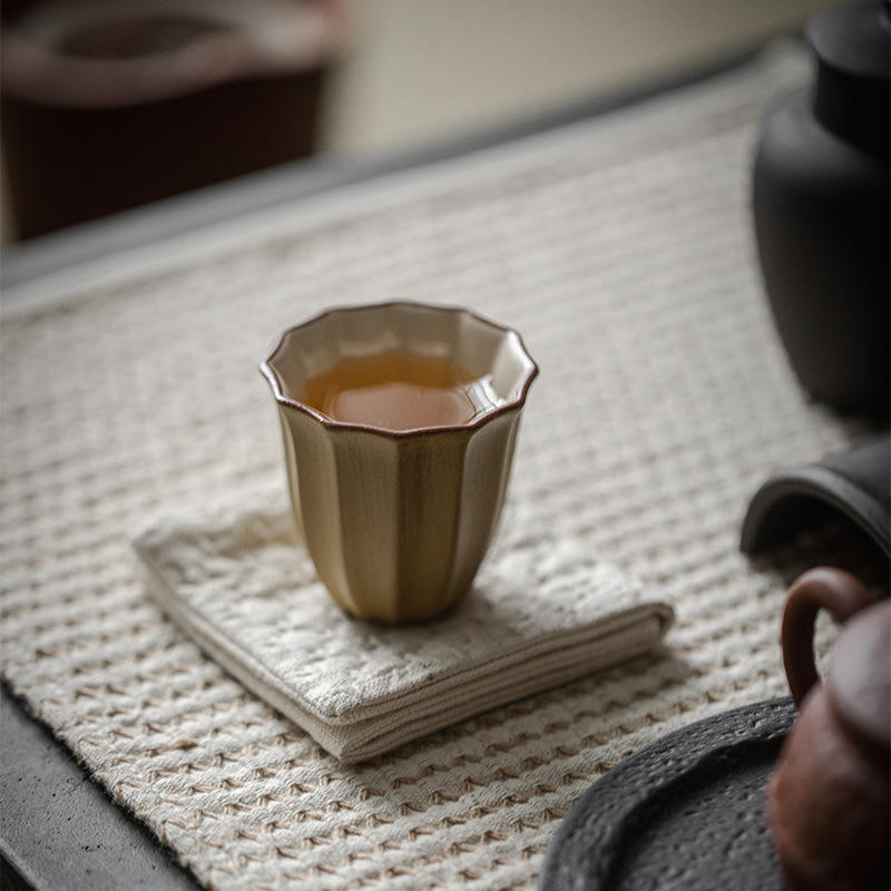 日式詫寂風粗陶品茗杯