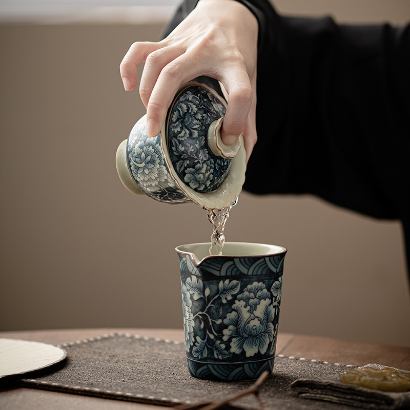 繁花仿古系列二才蓋碗