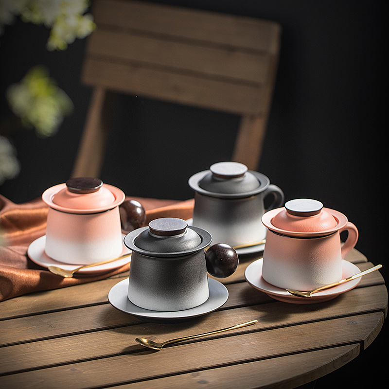 日式陶瓷漸變咖啡杯